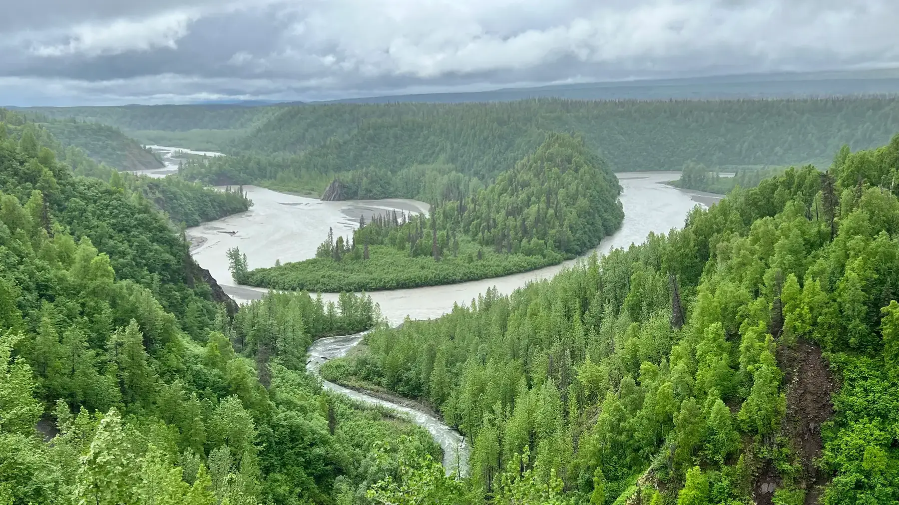 Southeast Alaska coastline seen from a cruise ship