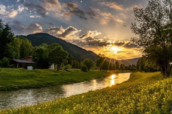 Oberammergau at Sunset